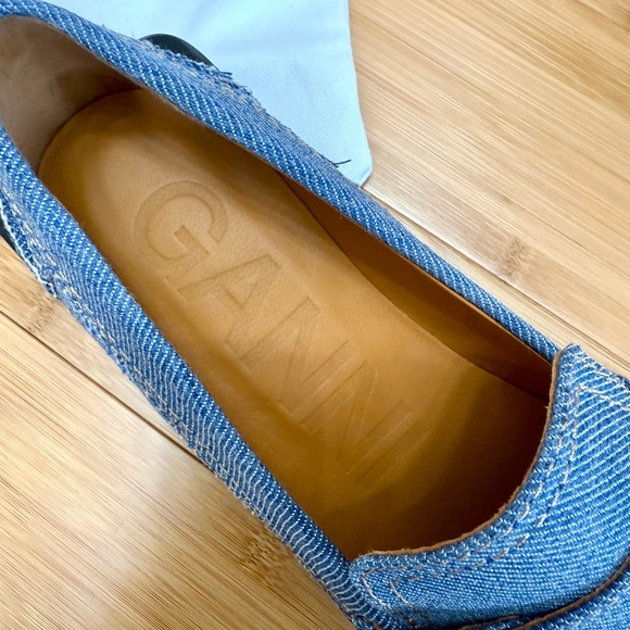 Ganni Crystal Embellished Denim Loafers - Picture 5 of 9